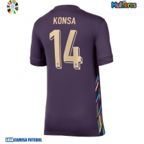 Camisa de Futebol Inglaterra Ezri Konsa #14 Equipamento Secundário Mulheres Europeu 2024 Manga Curta